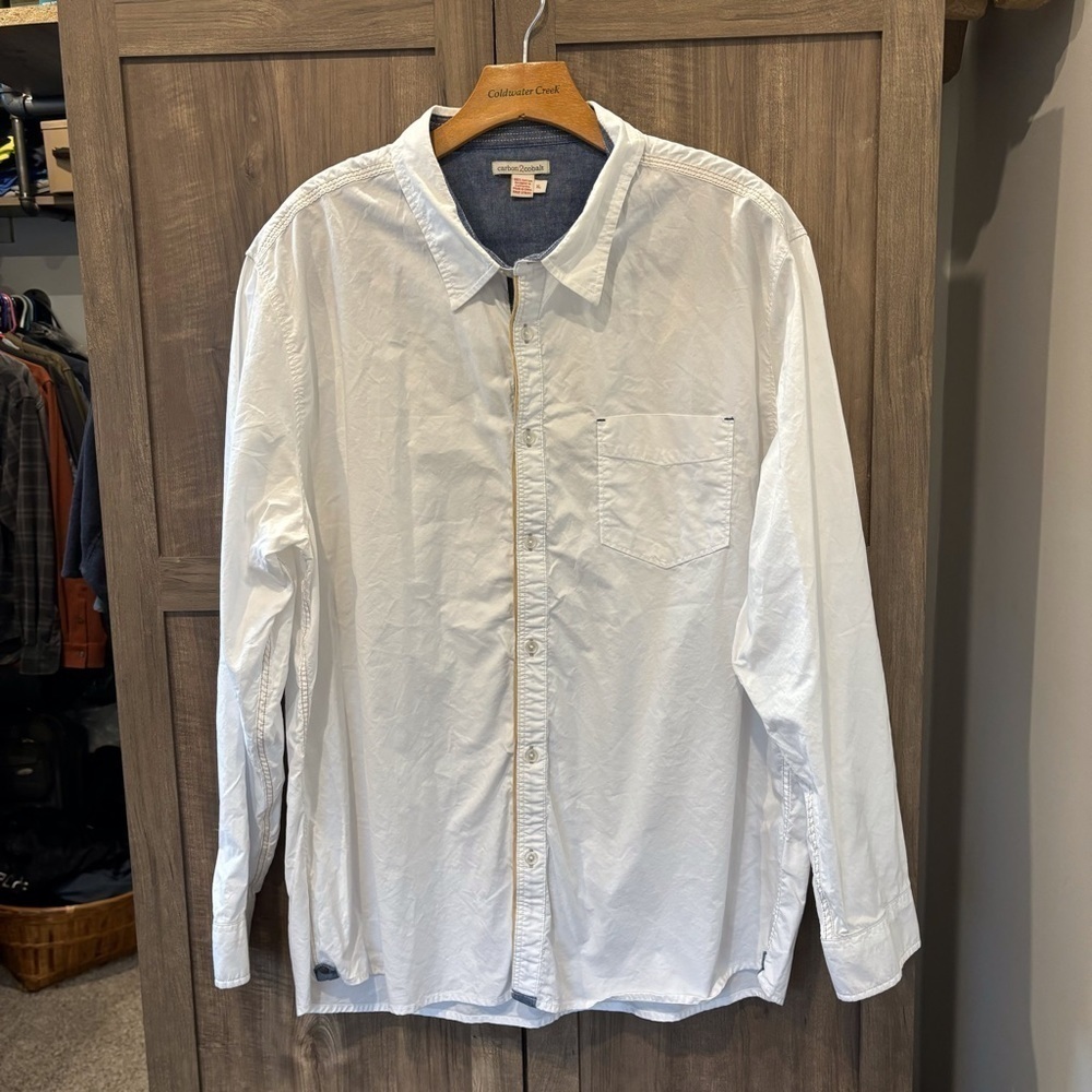 Carbon 2 Cobalt XL Men’s White Oxford Shirt Button Down